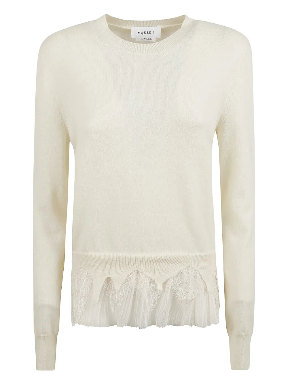 

Плиссированный свитер с кружевом Alexander McQueen, нейтральный