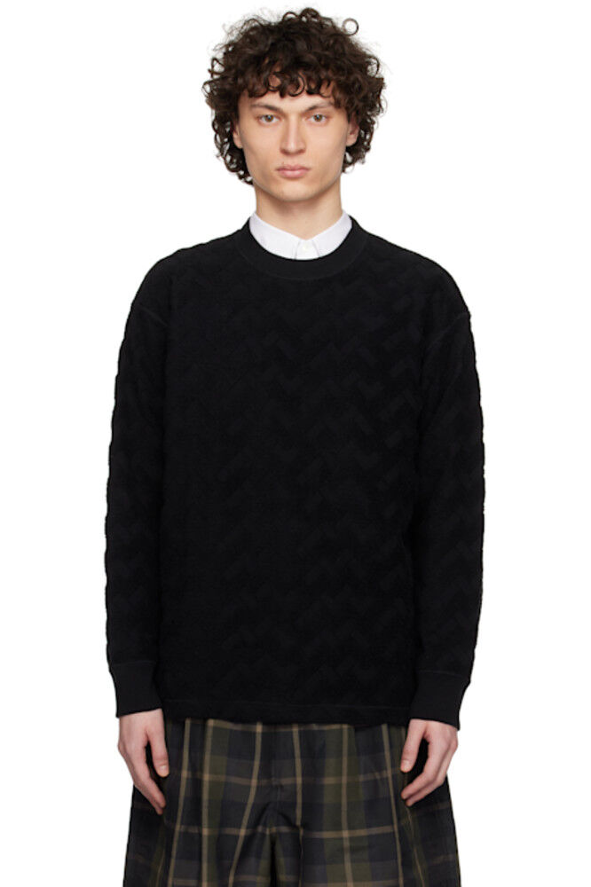 

Черная клетчатая жаккардовая толстовка с пиллингом Comme des Garçons Homme