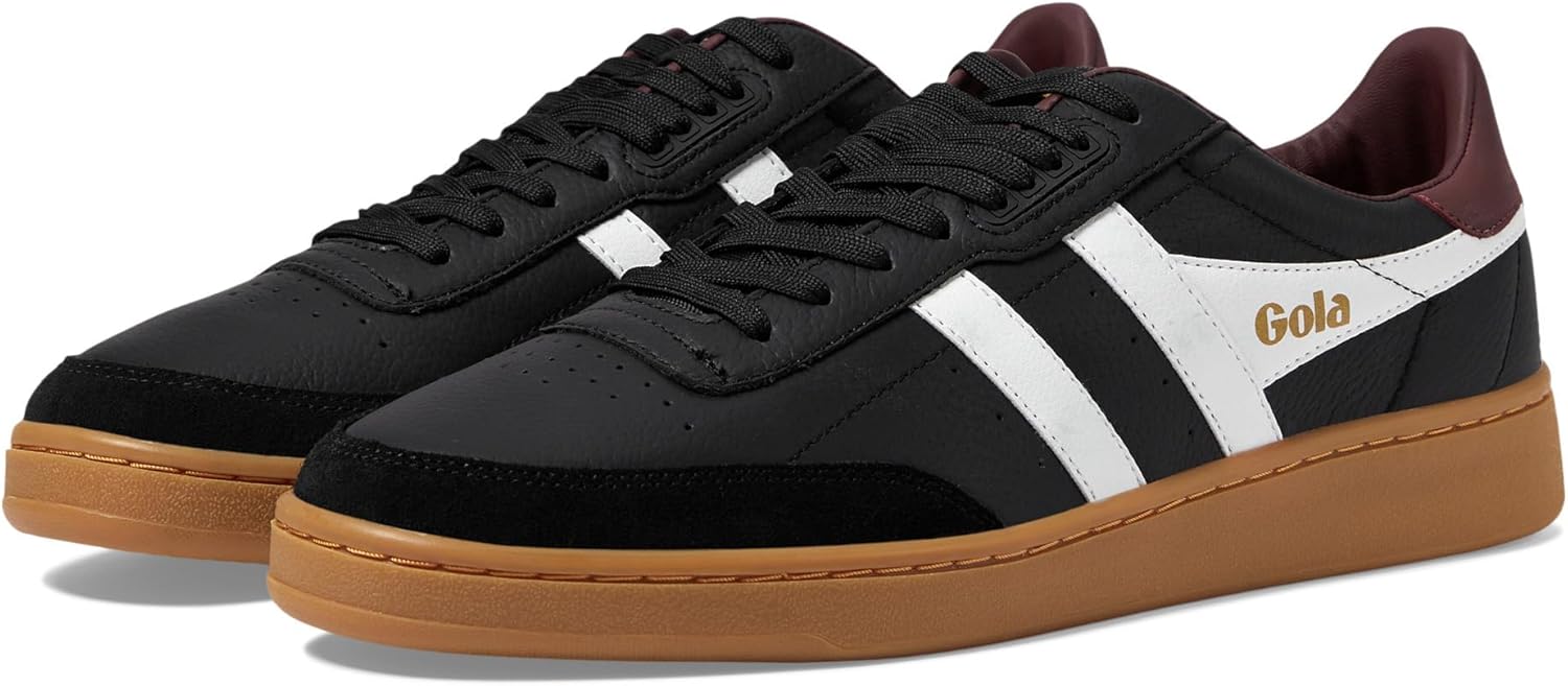 

Мужские кроссовки Gola из кожи, белый/черный/бордовый/карамельный