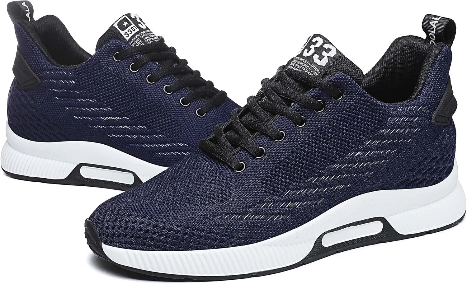 Кроссовки CERYTHRINA Atmungsaktiv Freizeit Turnschuhe Herren Leichtgewicht Sportschuhe Klassische Mode Komfort Schnürschuhe rutschfeste Outdoor Trainingsschuhe, Navy — фото 2