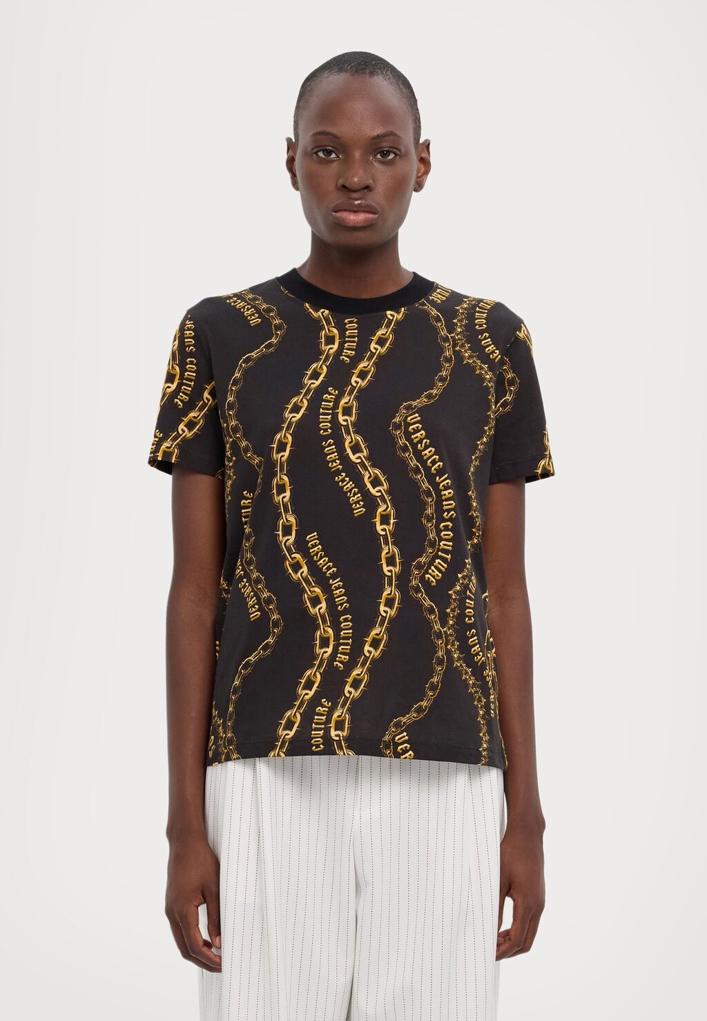 

Футболка с набивным рисунком Versace, черный
