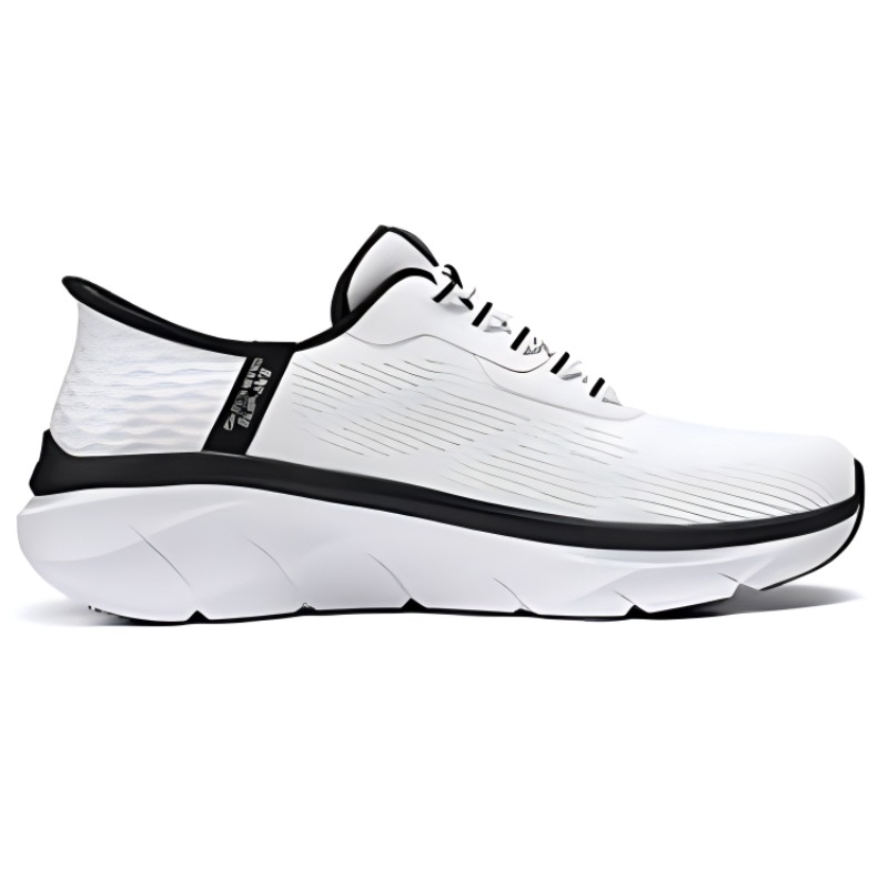 Skechers D'Lux Walker 2.0 Мужские белые и черные кроссовки для бега с амортизацией и дышащим верхом, цвет White Black — фото 2