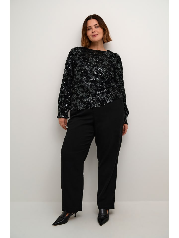 

Блузка KAFFE curve, цвет black/dark silver sequin