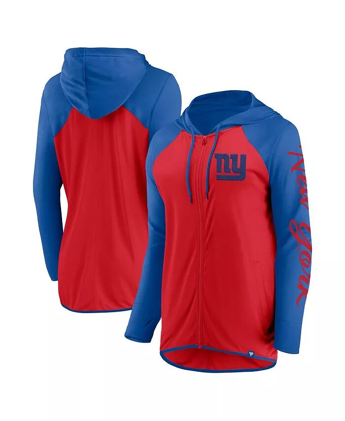 

Женская толстовка с капюшоном Red/Royal New York Giants Script Full-Zip Fanatics