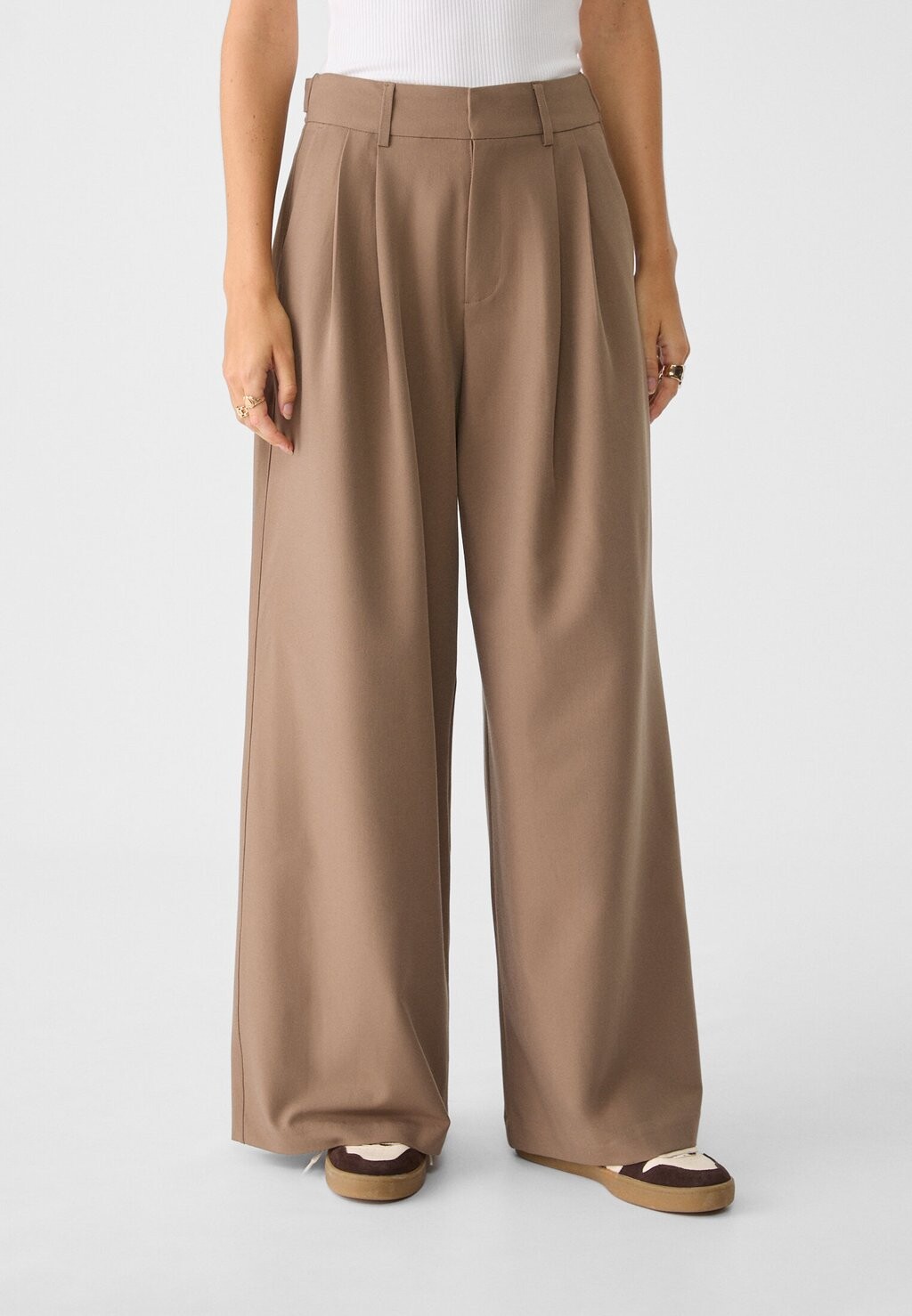 

Брюки SUPER WIDE-LEG ADJUSTABLE Stradivarius, цвет Mottled Light Brown