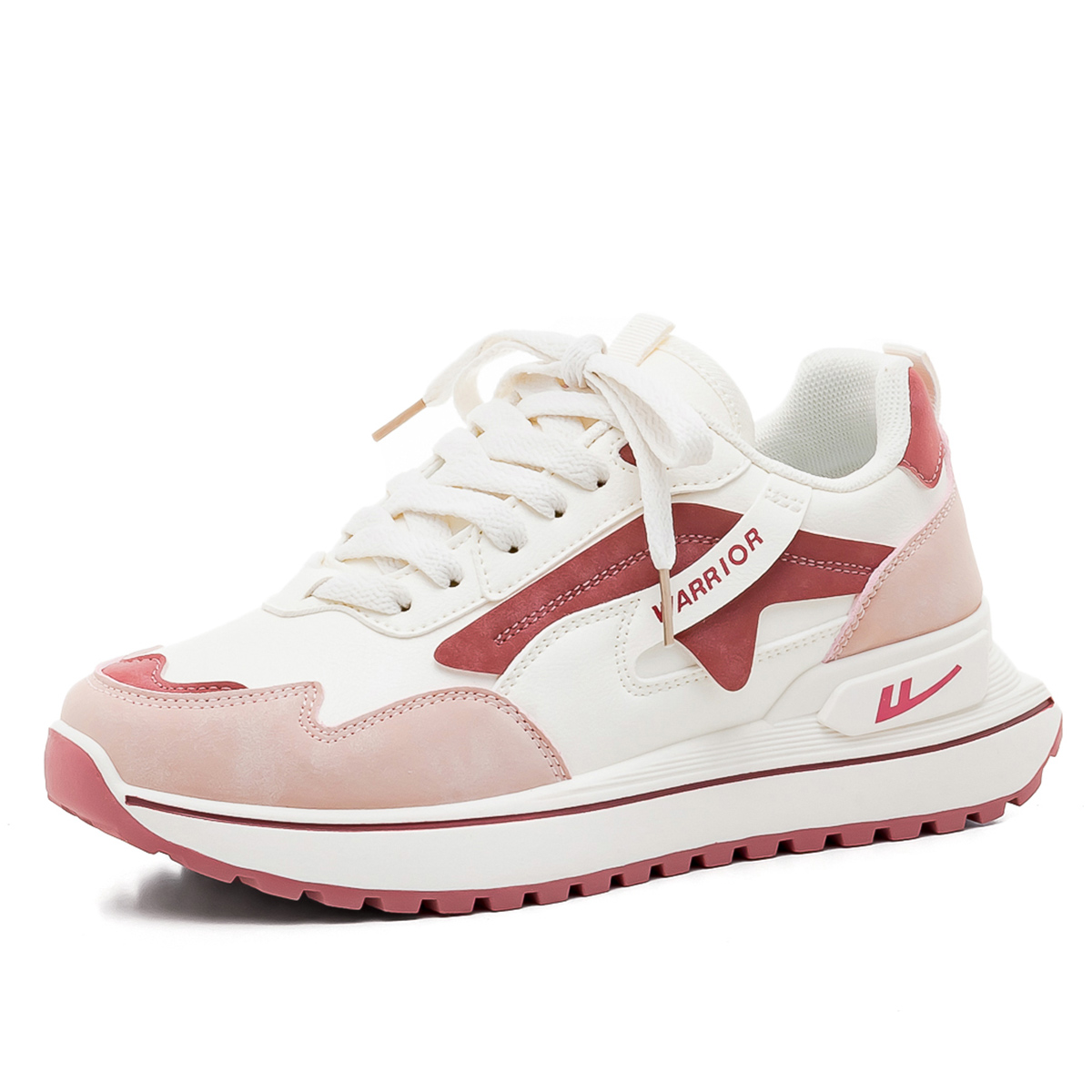 Кроссовки Athletic Shoes с амортизацией, противоскользящие, износостойкие, водонепроницаемые, низкие, повседневные, унисекс WARRIOR, бежевый/черный/светло-серый — фото 3