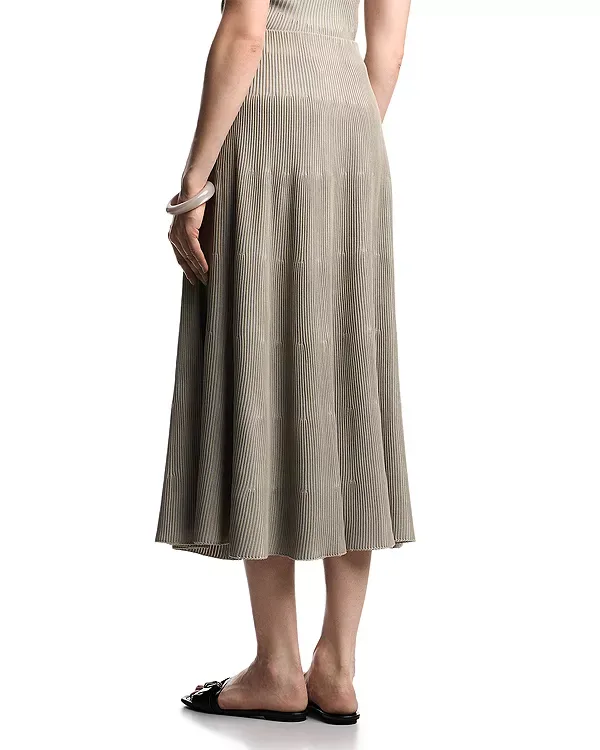 Двухцветная ребристая юбка миди Emporio Armani, Almond/Beige — фото 3