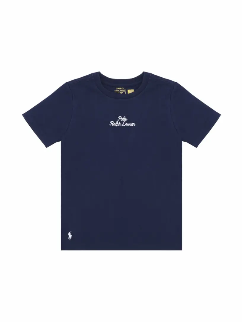 

Хлопковая футболка с логотипом Ralph Lauren, тёмно-синий