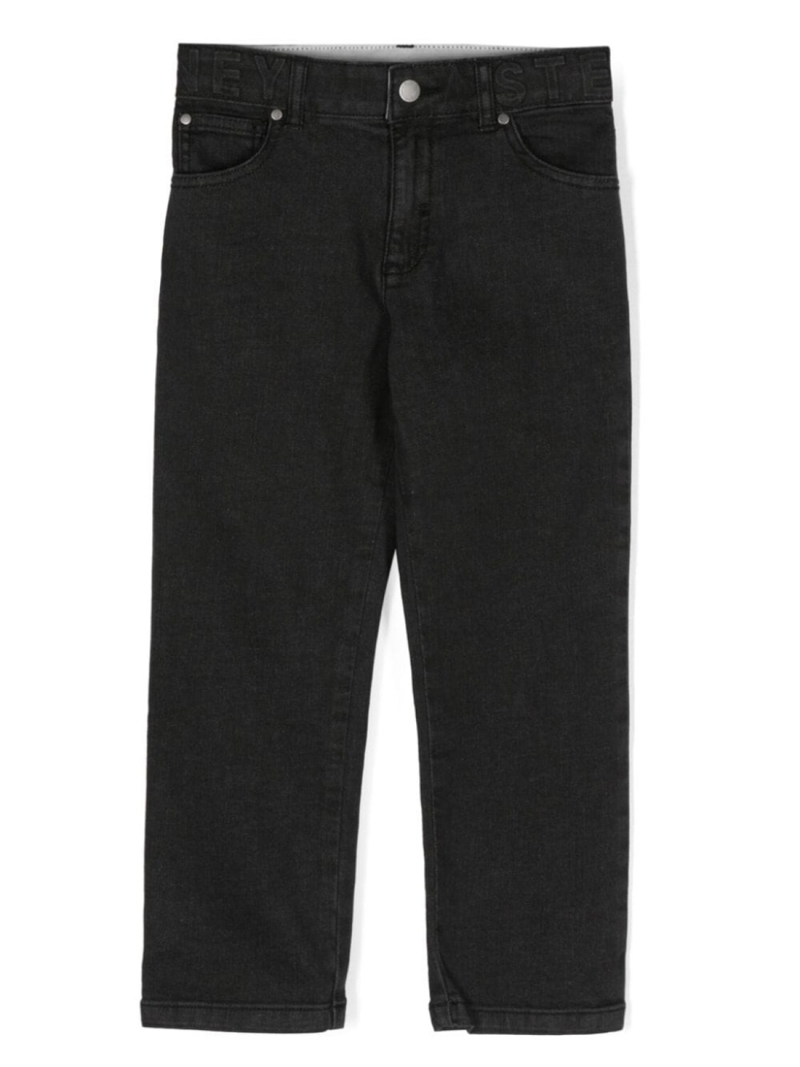 

Stella McCartney Kids прямые джинсы с тисненым логотипом, черный