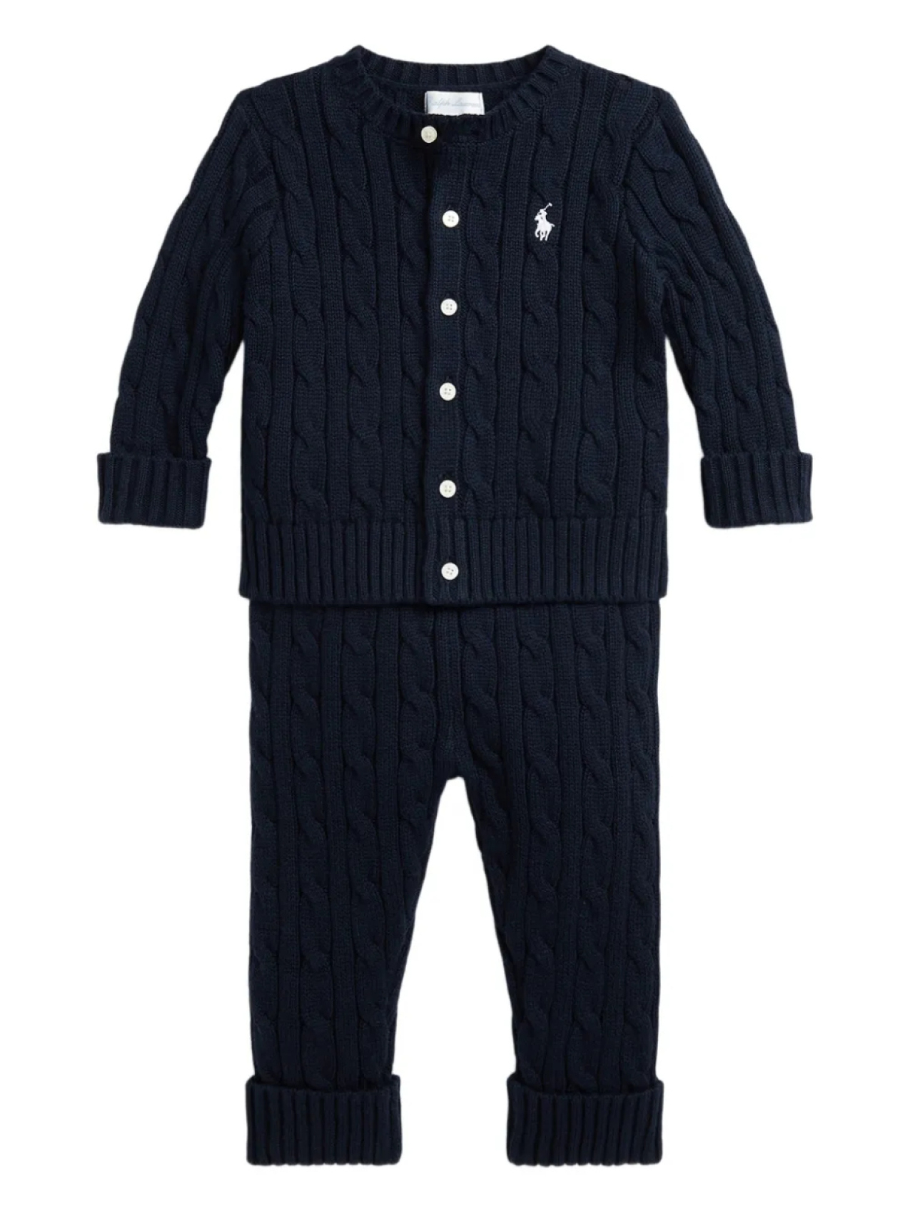 

POLO RALPH LAUREN KIDS комплект из топа и брюк фактурной вязки, синий