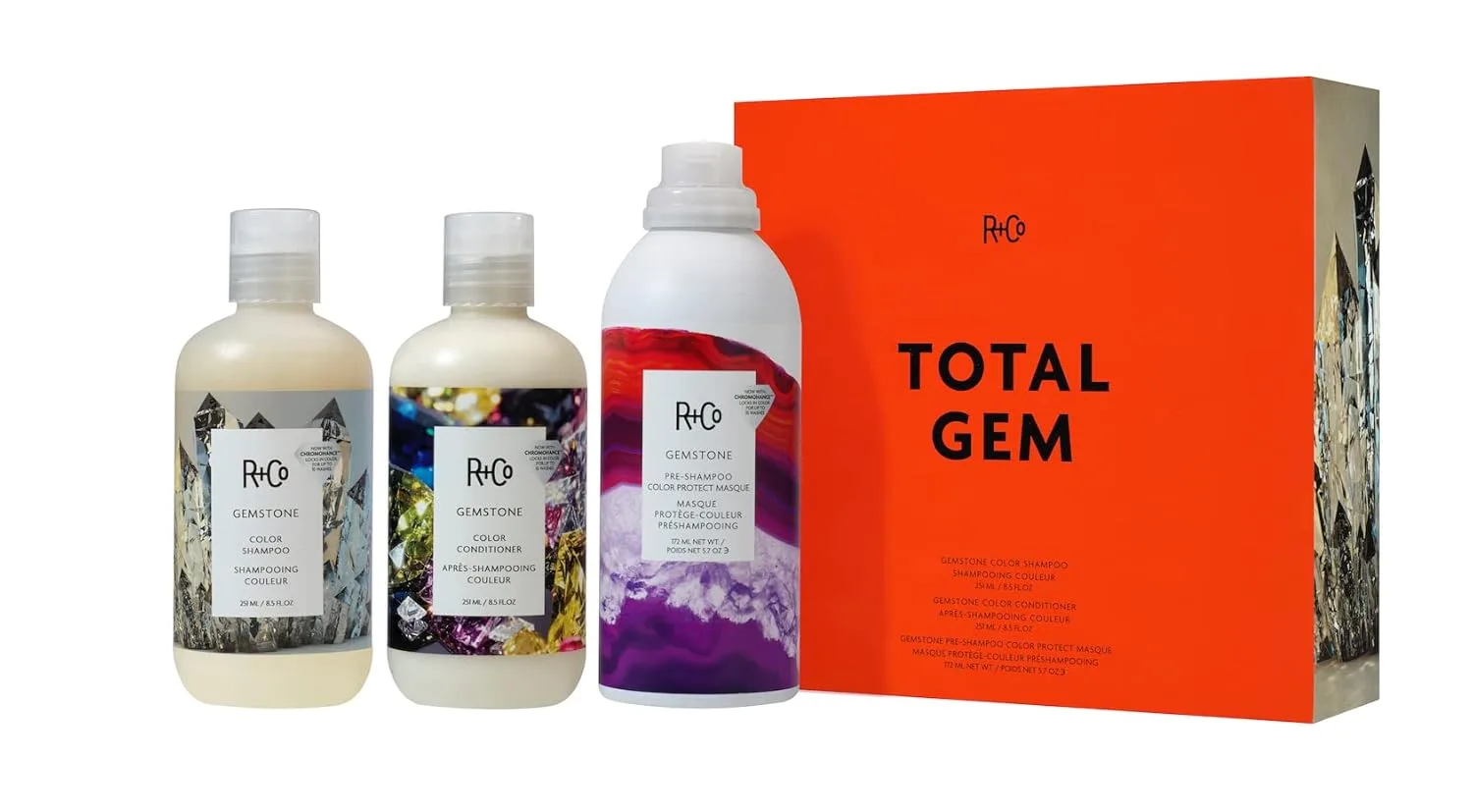 Набор Total Gem Inline Kit | Продлевает яркость цвета, восстанавливает и питает волосы | Веганский продукт, не тестируется на животных | 750 мл R+Co