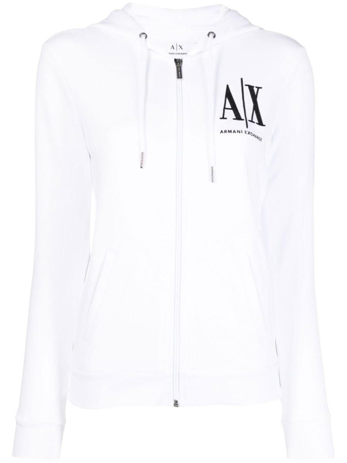 

Armani Exchange худи на молнии с логотипом, белый