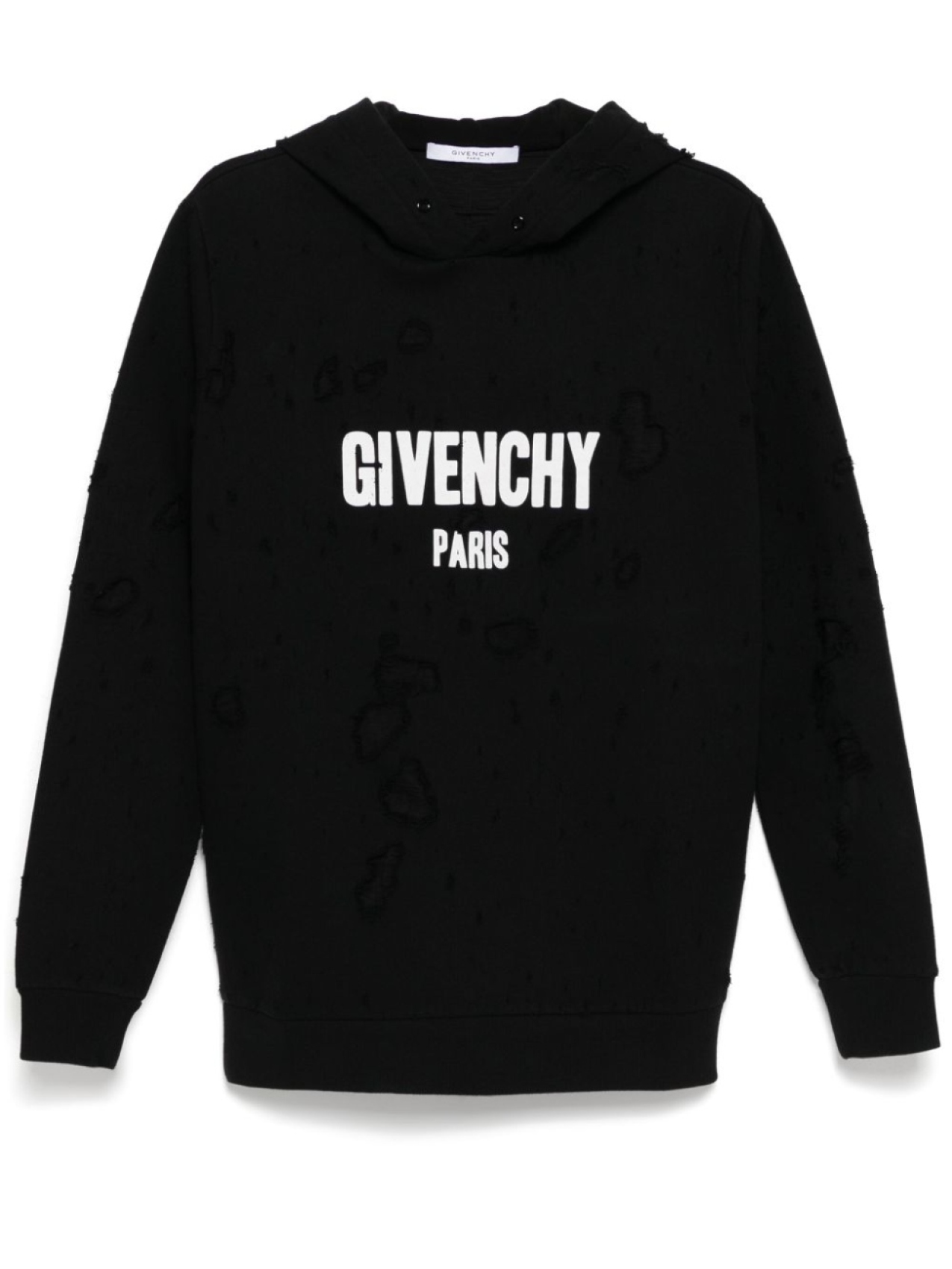 

Givenchy худи с эффектом потертости и логотипом, черный