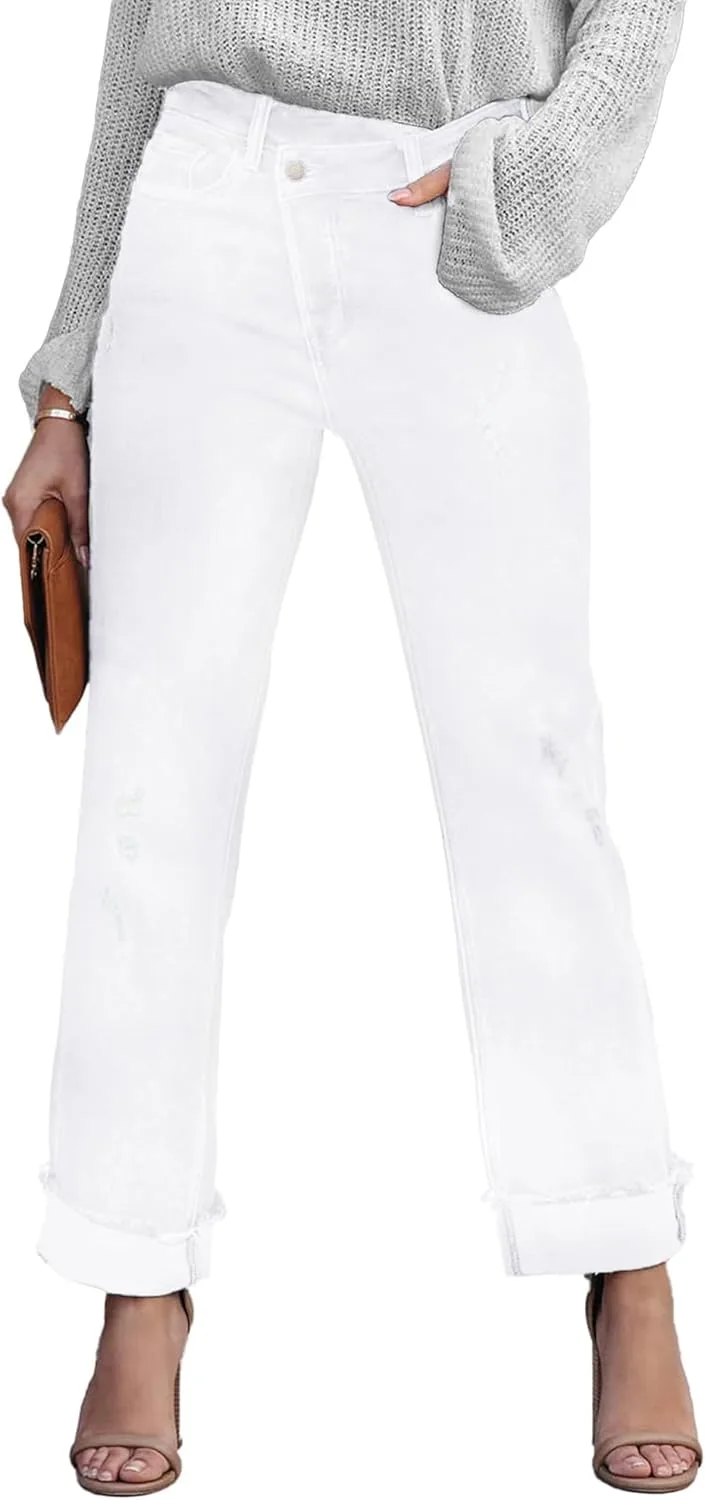 

Женские джинсовые карго с клапанами на карманах, высокая талия, эластичные, прямые, широкие AIIYYQB