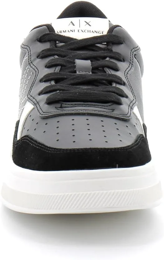 Мужские кроссовки Emporio Armani Herren Armani Exchange, замшевые детали, нашивка с логотипом спереди, черные + BlackSneaker — фото 2
