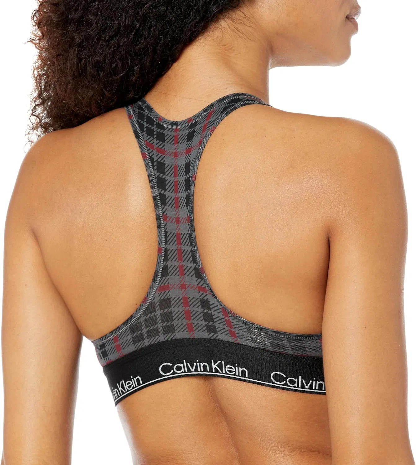 Бюстгальтер Calvin Klein, шотландская клетка+серый/сушеный томат — фото 2