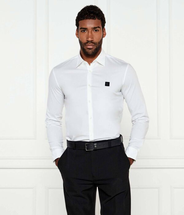

Рубашка с воротником Slim fit Hugo, белый
