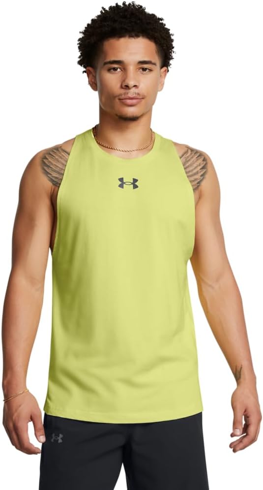 

Under Armour мужская базовая хлопковая майка, (743) Lime Yellow/Black
