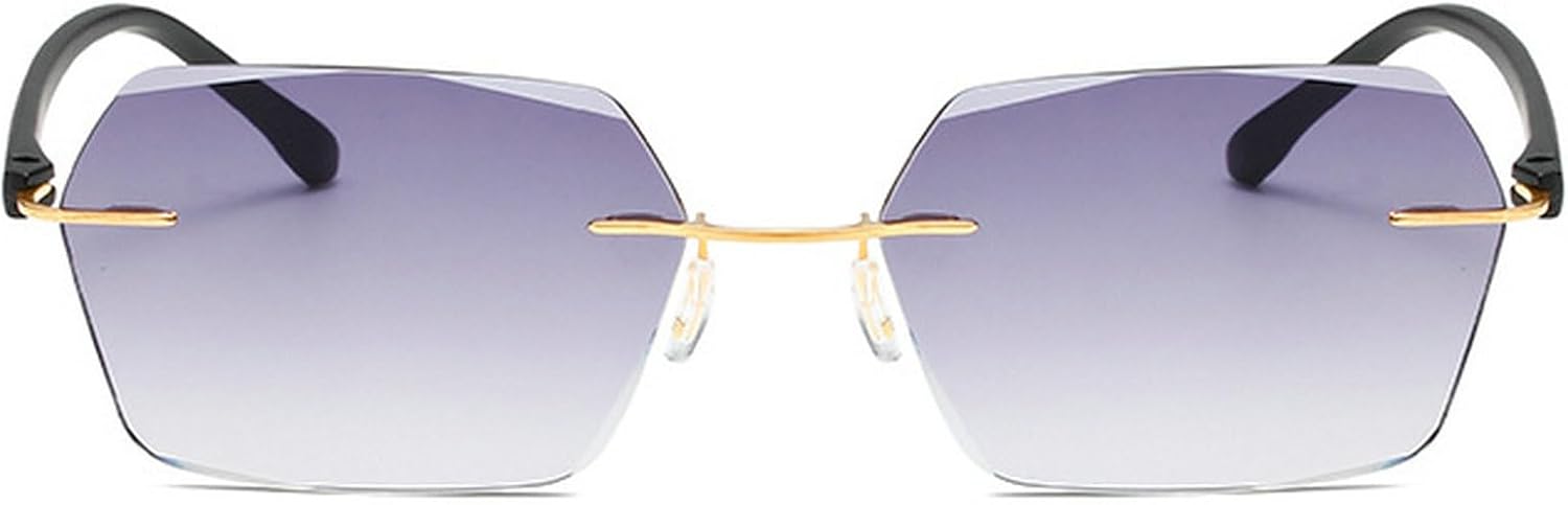 

Модные солнцезащитные очки без оправы, многоугольные, квадратные, женские, ретро, ​​с прозрачными линзами с градиентом, защита от УФ-излучения UV400, мужские солнцезащитные очки в тренде mincl, Gray