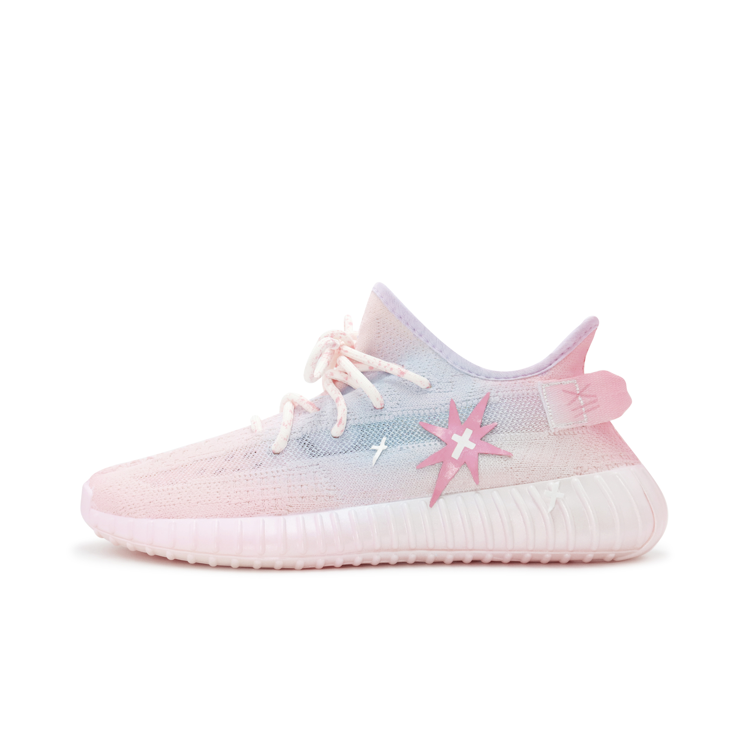 Yeezy Boost 350 V2 Дышащие и износостойкие низкие кеды унисекс ледяной розовый голубой Adidas Originals — фото 2