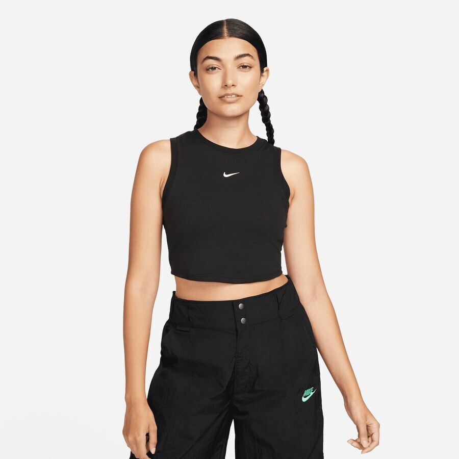 

Укороченная майка в рубчик Sportswear Essentials NIKE, цвет black/sail