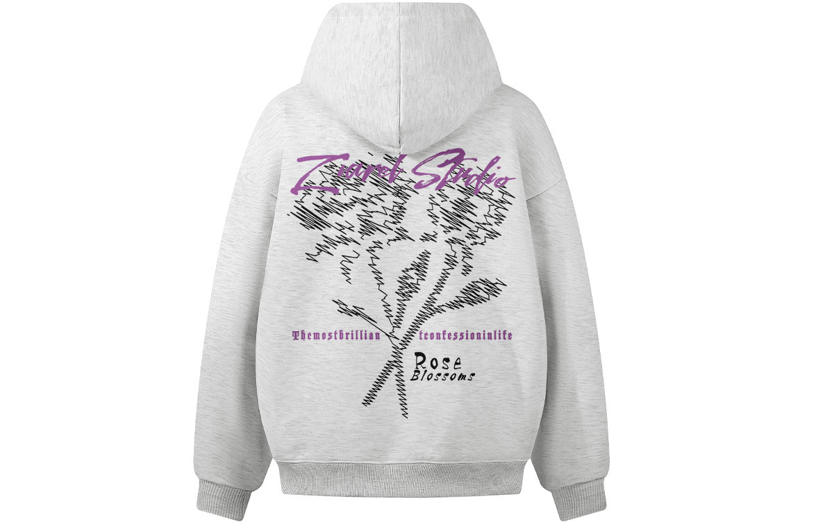 

Толстовка Unisex Hooded Moderate Heavyweight ZIAREL, белый heather серый