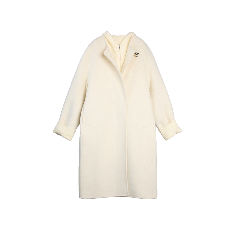 

ELLE Пальто женское ecru утепленное прямое