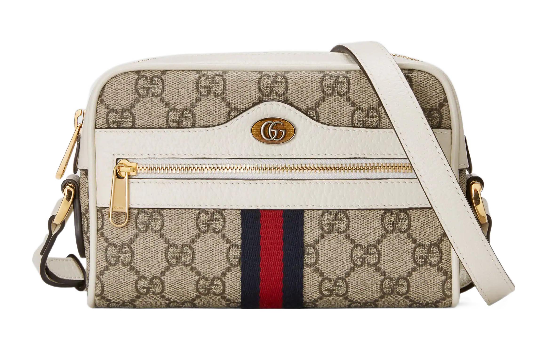 

Ophidia Canvas With Leather Crossbody Bag Shoulder Bag Women's Beige GUCCI