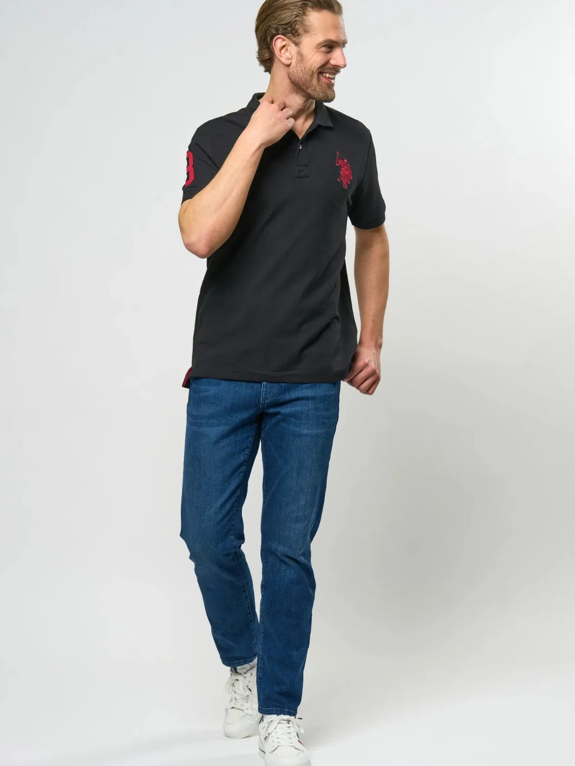 Футболка U.S. POLO ASSN. UMALFREDO черного цвета — фото 4