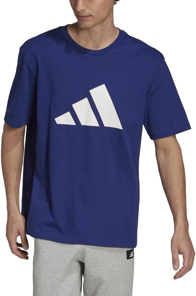 Мужская футболка Adidas Sportswear Future Icons с графическим логотипом и коротким рукавом BP068, синий — фото 3