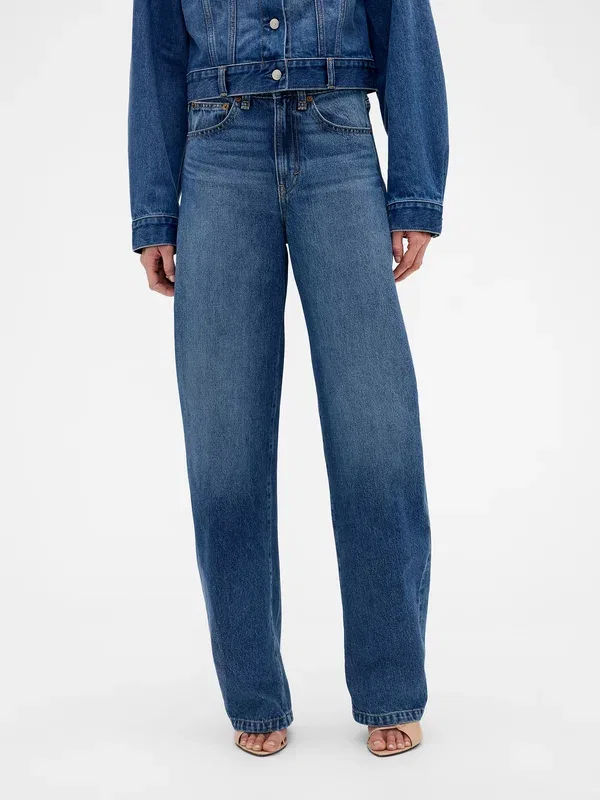 Джинсы Victoria Beckham The Arc Jean Loose Jeans Gap, средняя стирка