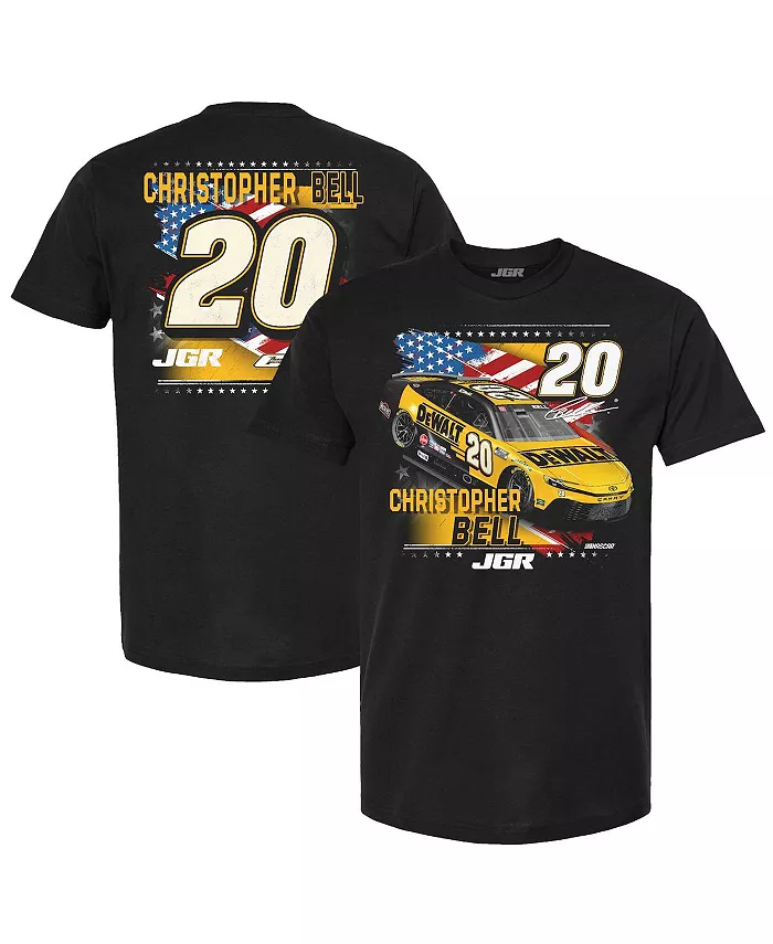 

Мужская черная футболка Christopher Bell DEWALT Patriotic Car Joe Gibbs Racing Team Collection