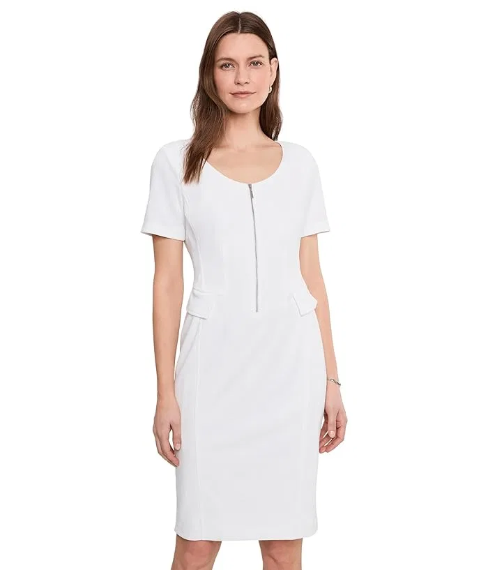 Платье-футляр с коротким рукавом Calvin Klein, Cream