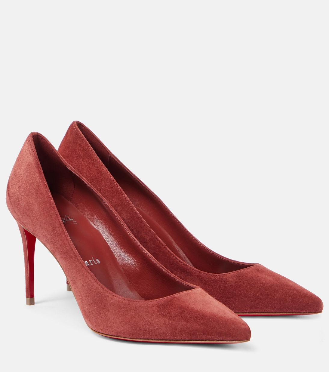 Туфли Kate 85 из замши Christian Louboutin, Brownie/ Lin Brownie
