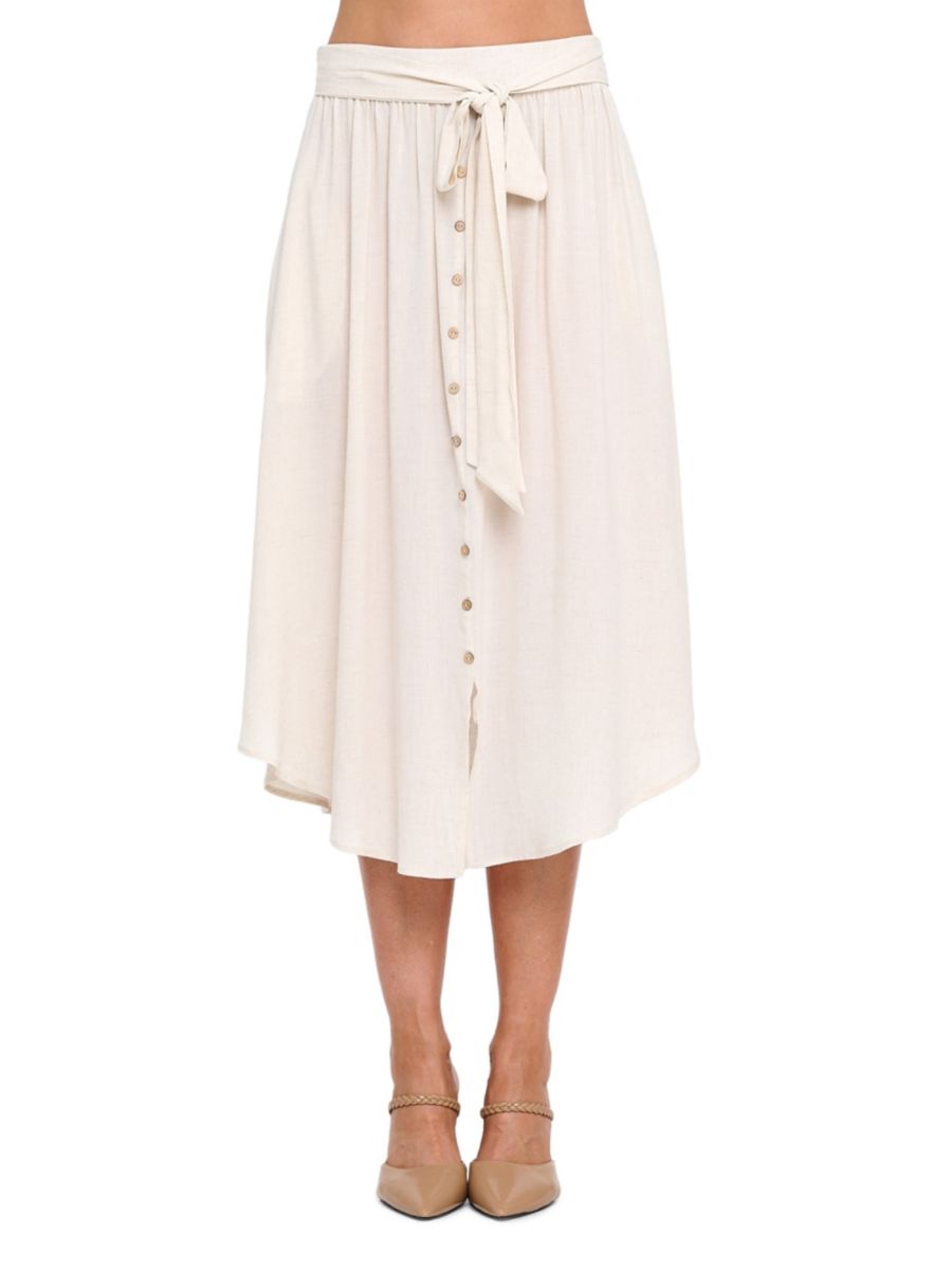 

Юбка миди с завязкой на талии Renee C., цвет Linen