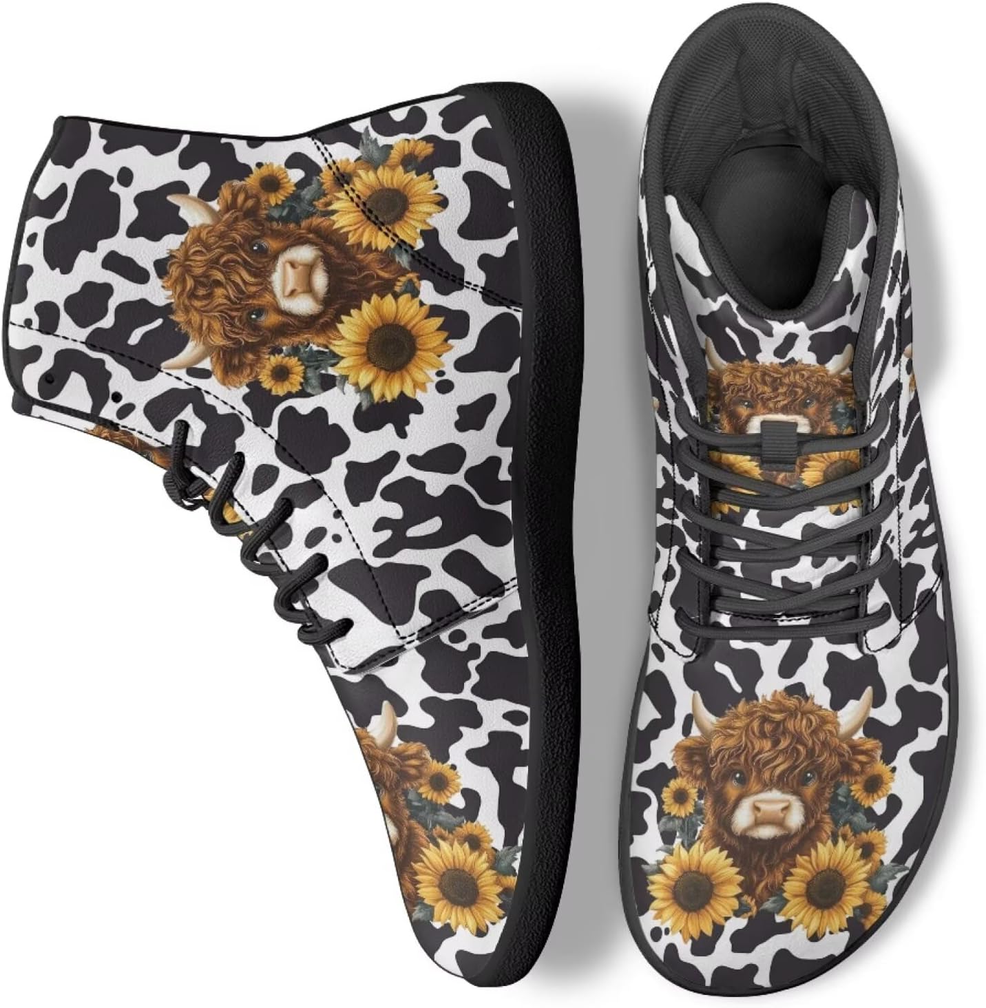 

Мужские и женские кроссовки для ходьбы из ПУ-кожи, с высоким голенищем, для путешествий, тренировок, бизнеса, походов и велоспорта Ecaestolph, черный