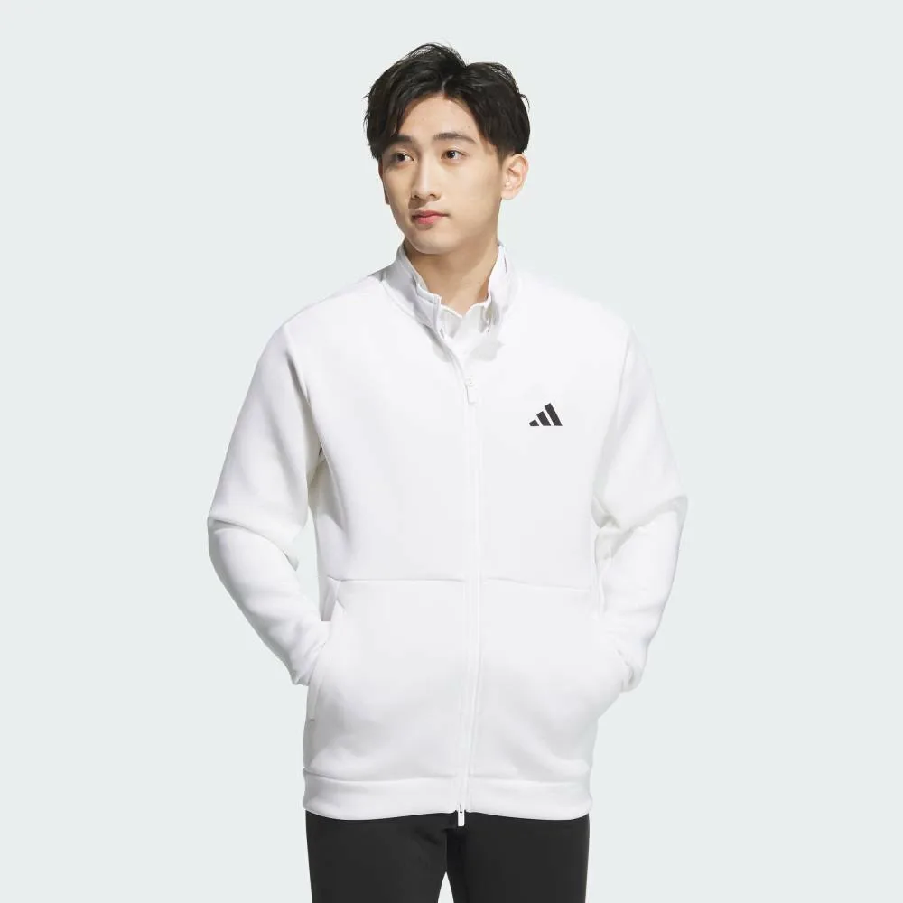 Куртка из картона, трикотажная, на молнии, с логотипом на спине Adidas, white