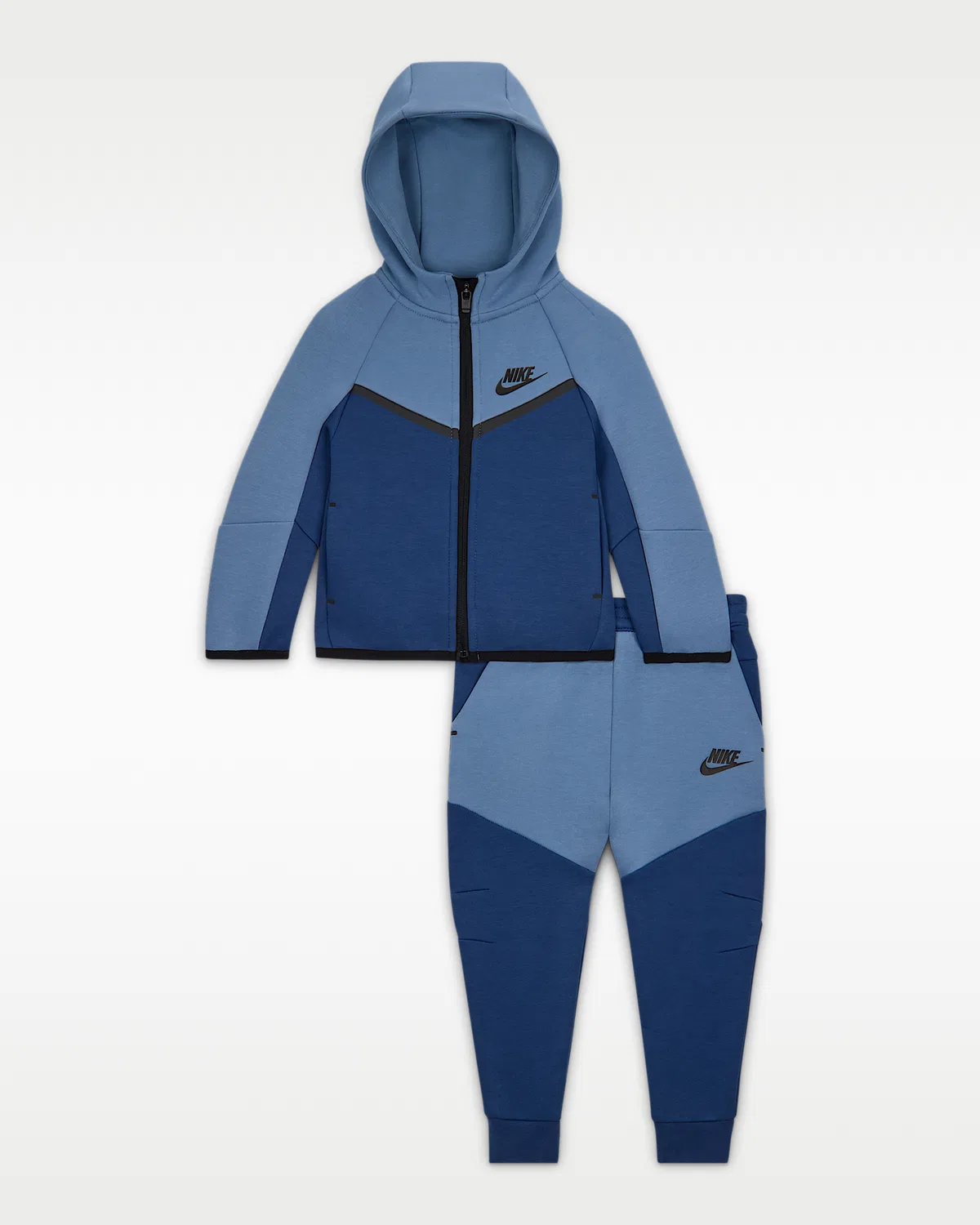 Детский (12-24M) Tech Fleece 2-предметный комплект с полной застежкой-молнией Nike Sportswear, Blue