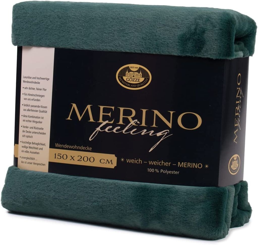 

Двустороннее одеяло Gözze Merino 150 х 200 см темно-зеленое