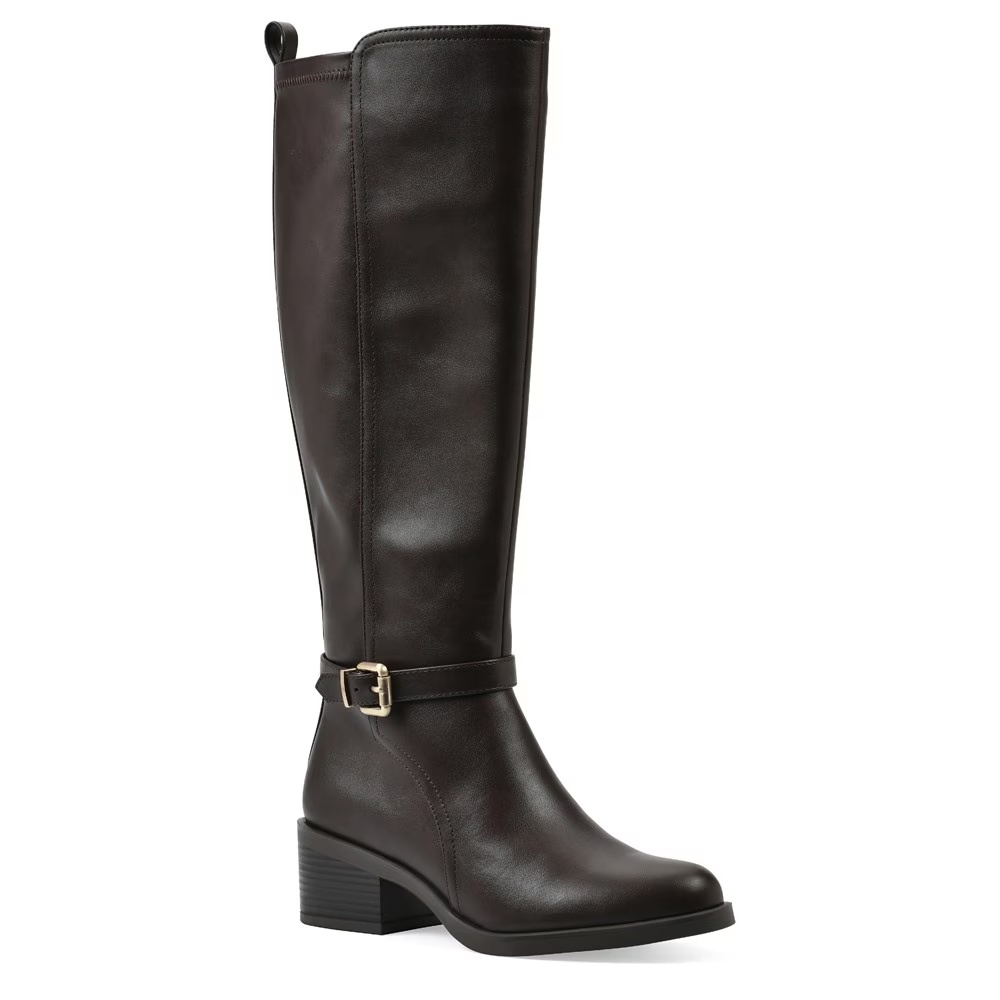 Сапоги до колена с широким голенищем цвета заварного крема White Mountain, коричневый