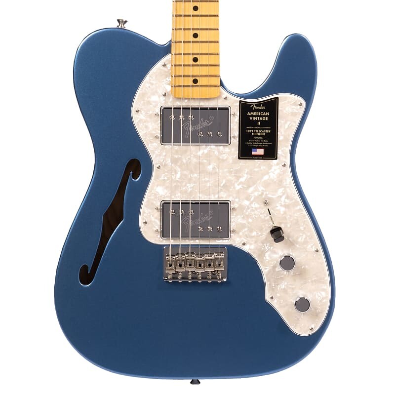 

Электрогитара Fender American Vintage II 1972 Telecaster Thinline Electric Guitar, Maple, Lake Placid Blue