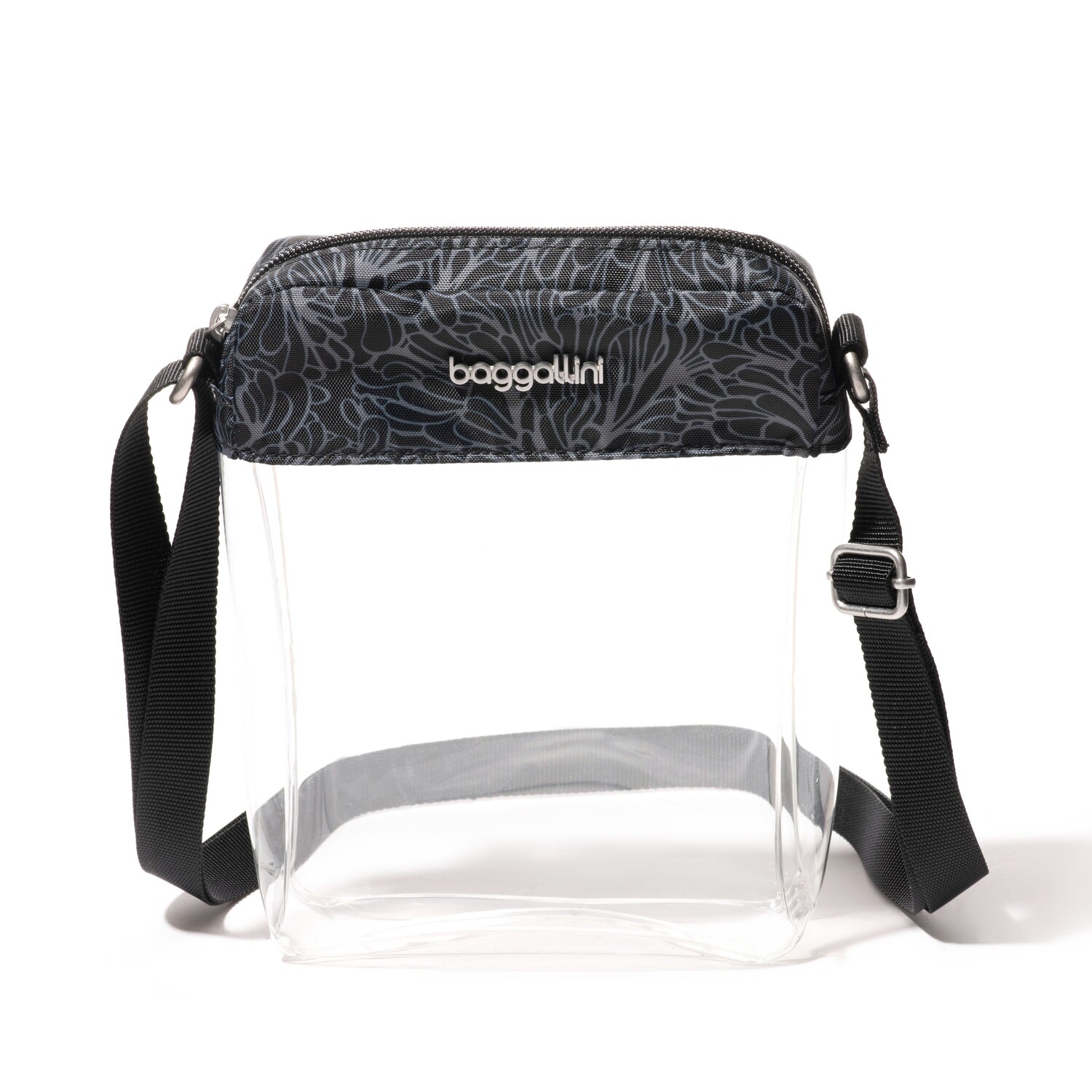 

Кроссбоди Baggallini Clear Stadium Explorer, цвет Midnight Blossom Print