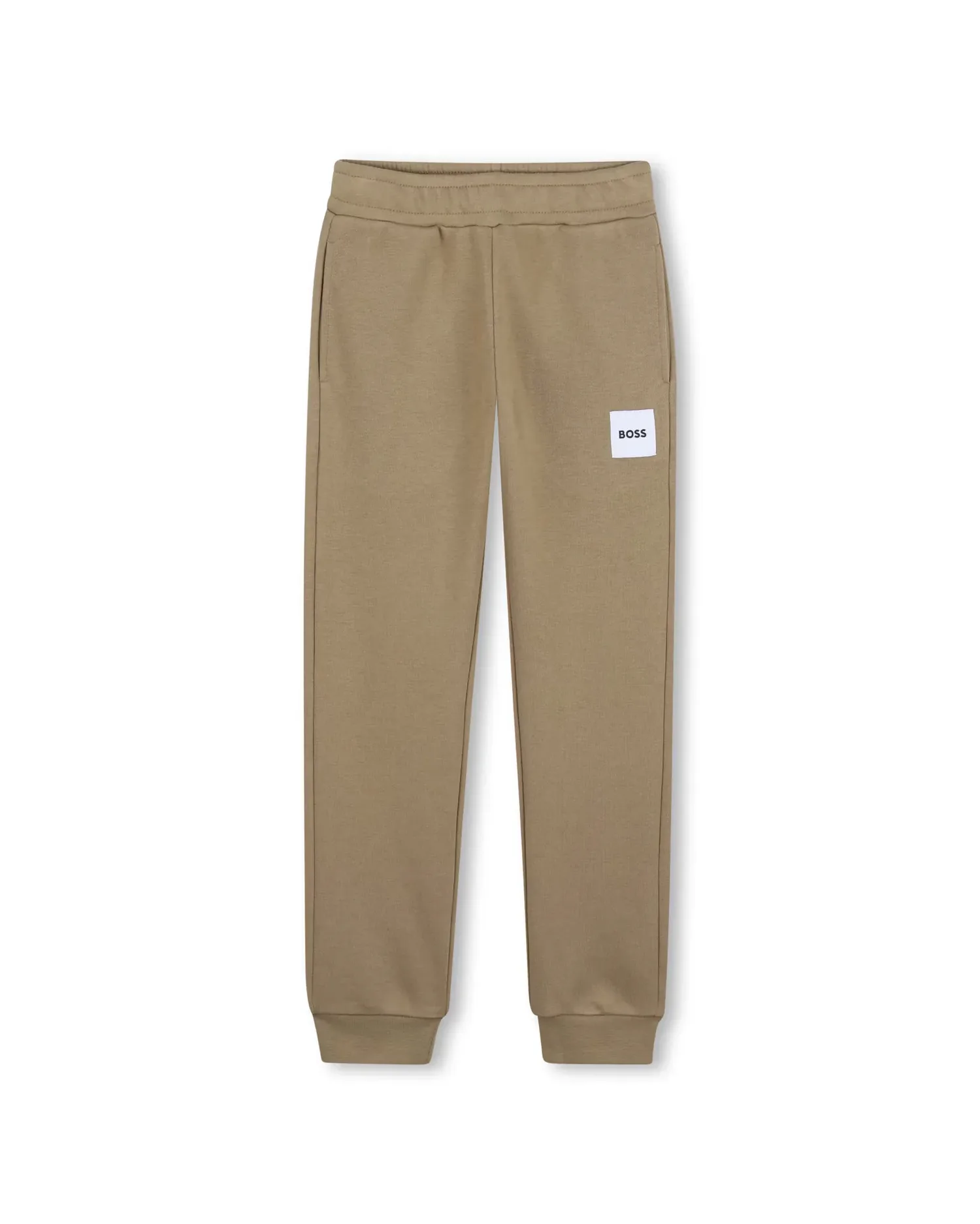 Спортивные брюки для мальчика из хлопка однотонные BOSS Kidswear, Natural