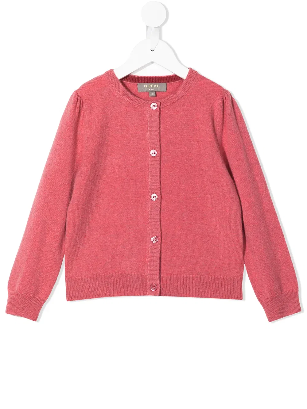 Кардиган из органического кашемира тонкой вязки N.Peal Kids, красный