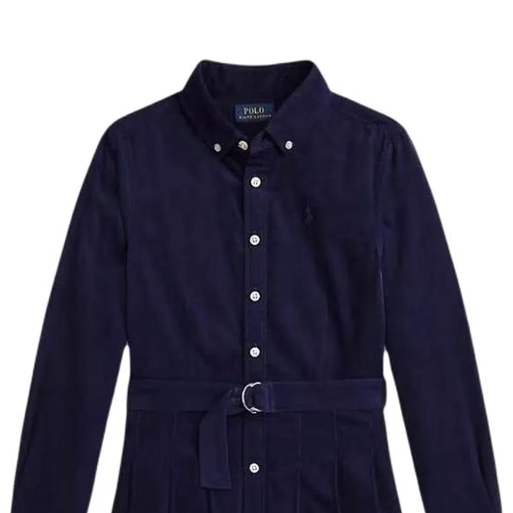 Платье детское с отложным воротником, умеренной длины, короткий рукав Polo Ralph Lauren, Marine Blue — фото 3