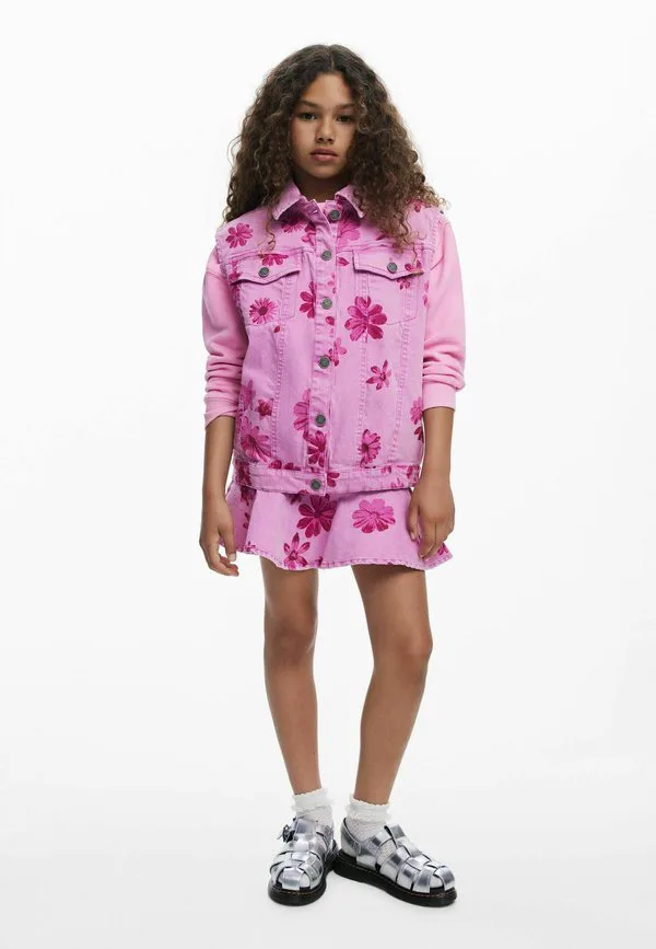 Джинсовая юбка с цветами Desigual, Red