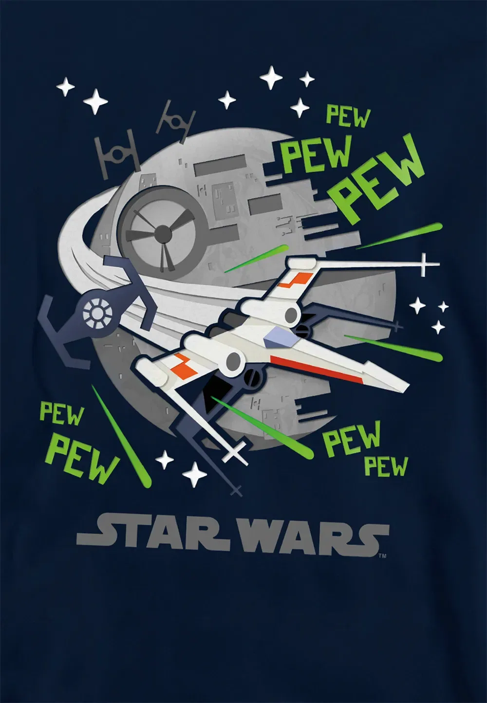 Детская худи с принтом X-wing Star Wars, Disney, темно-синий — фото 2