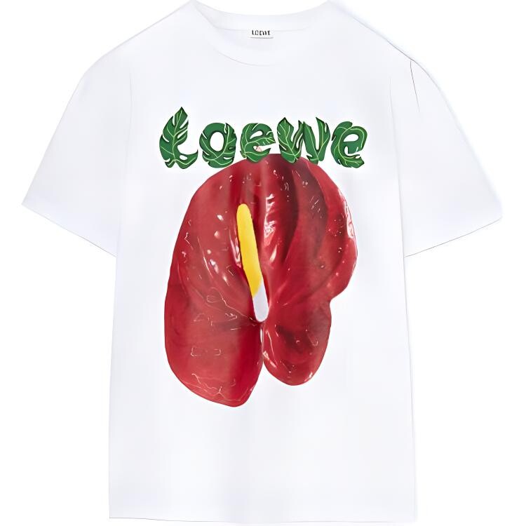 

Футболка женская Loewe с рисунком, белый / красный
