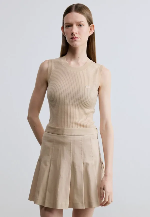 Платье Lacoste Lionne, шерстяное, облегающее, бежевое