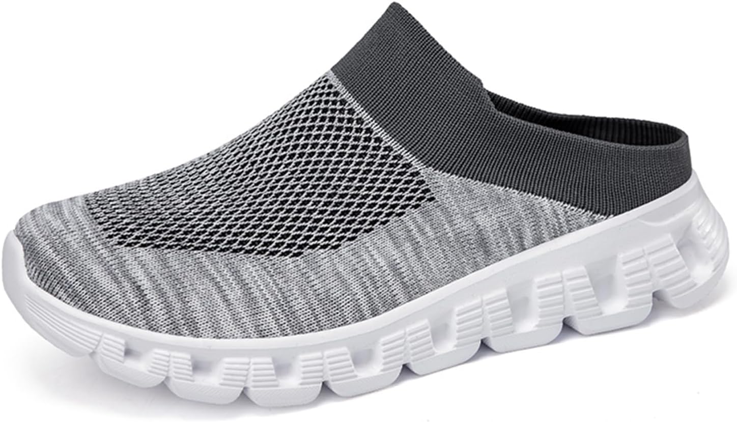 

Мужские кроссовки FLIOZY с сеткой, увеличивающие рост, мюли для прогулок с открытой пяткой, на садовой подошве, с легким надеванием, белый/серый